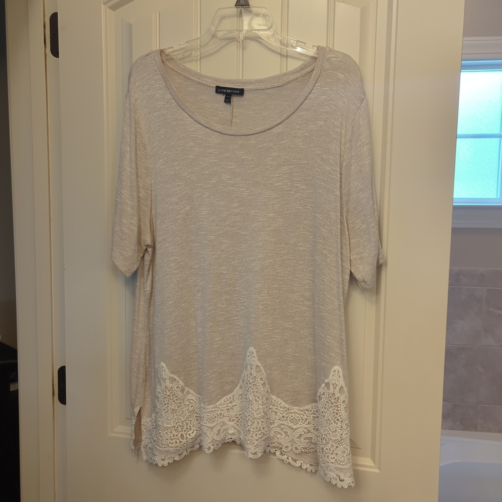 Lane Bryant Beige Tunic with Lace Detail
